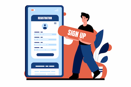 man-filling-mobile-registration-form